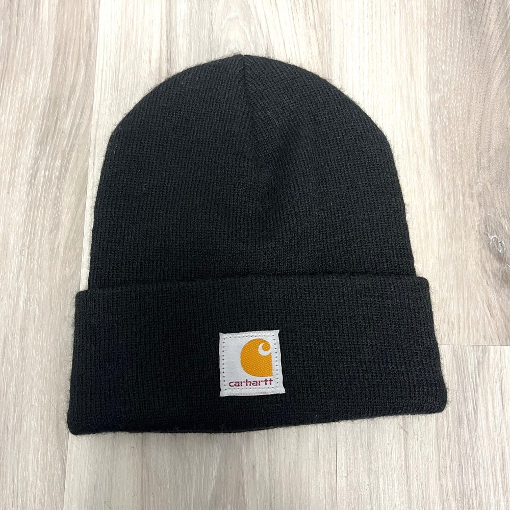 Carhartt Black Knit Beanie Hat in Youth One Size